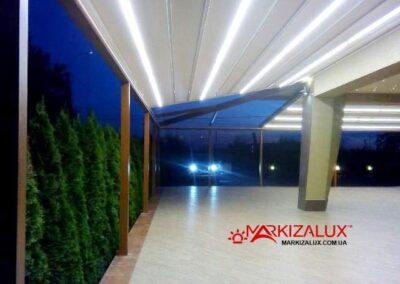 Пергола для кафе в лед подсветкой