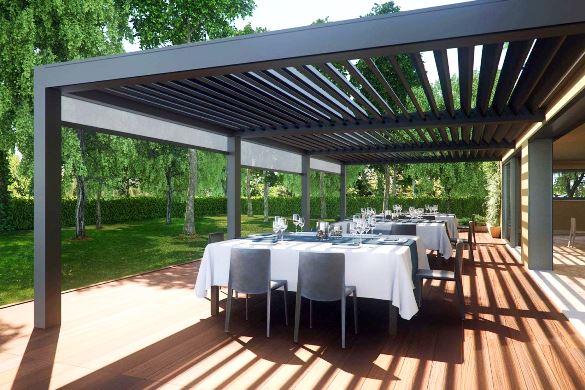 Пергола биоклиматическая для кафе и ресторана